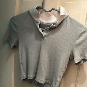 Me to We Essentials Light Blue Crop Tee. Super cute and comfy!